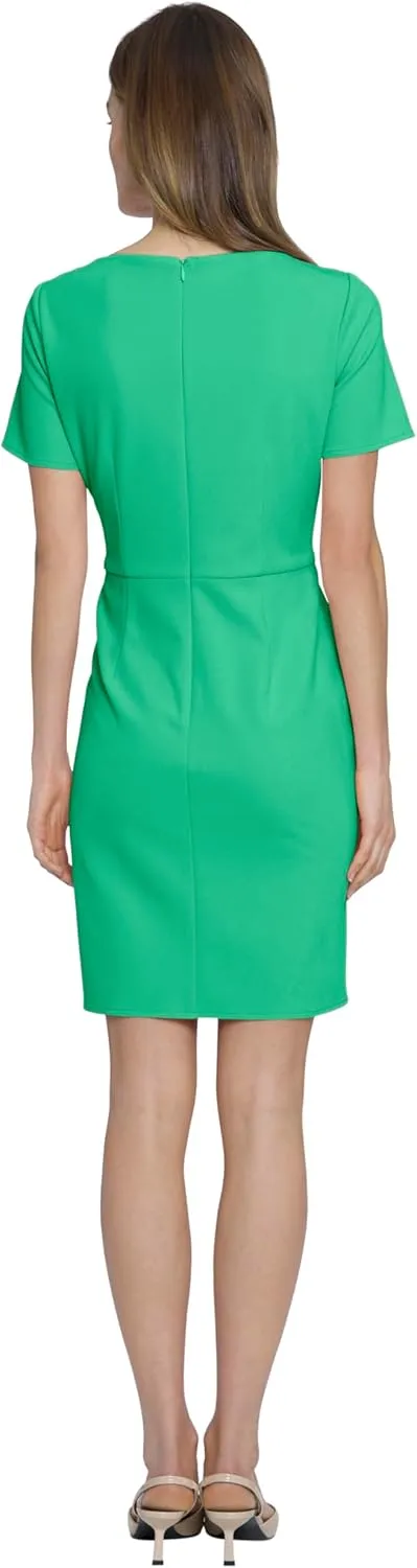 Donna Morgan Boat Neck Side Waist Twist Detail Mini, Womens Dresses
