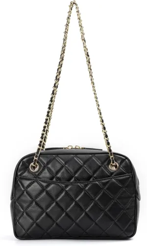 DORIS&JACKY Quilted Lambskin Shoulder Bag for Women, Small Soft Designer Crossbody Chain Purse