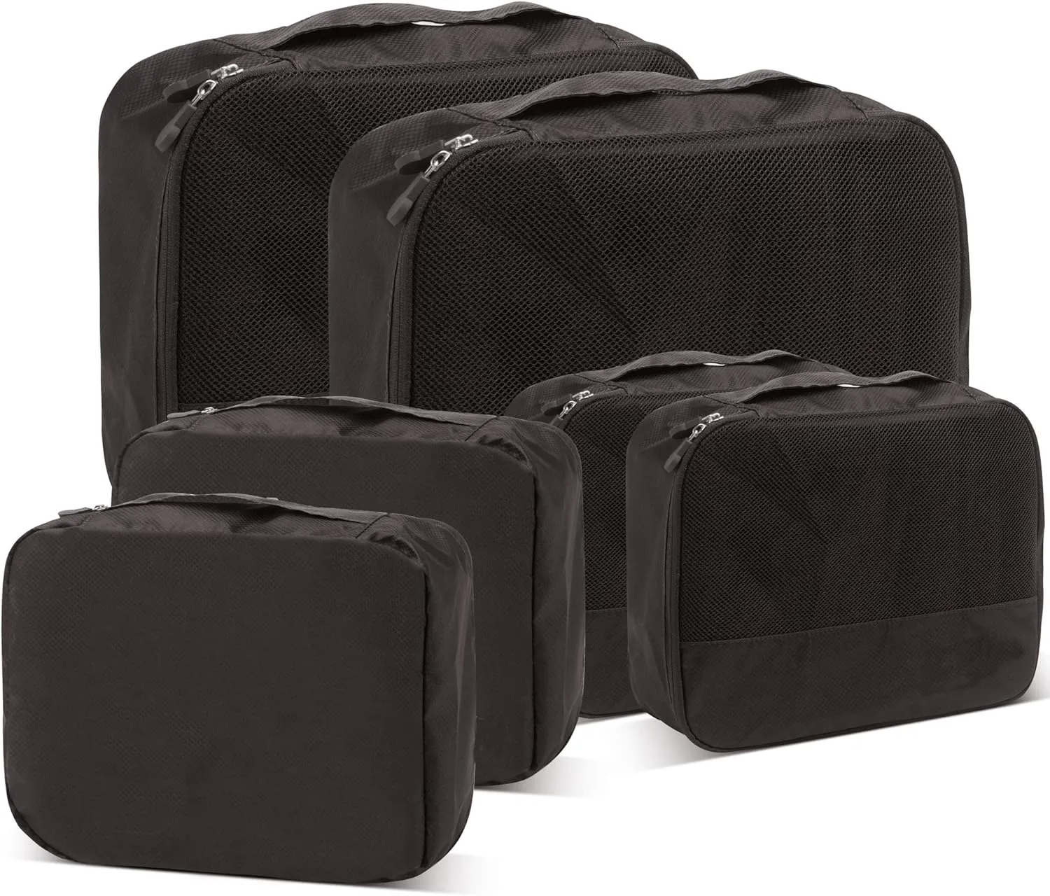 DoubleTrip Packing Cubes for Travel Accessories Luggage Organizer Bag Set Clothes Carry on Suitcase Bags (Black)