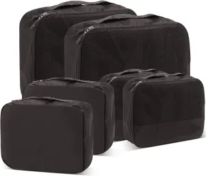 DoubleTrip Packing Cubes for Travel Accessories Luggage Organizer Bag Set Clothes Carry on Suitcase Bags (Black)