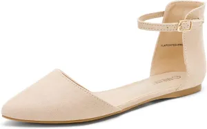 DREAM PAIRS Flapointed Women's Casual D'Orsay Pointed Plain Ballet Comfort Soft Slip On Flats Shoes