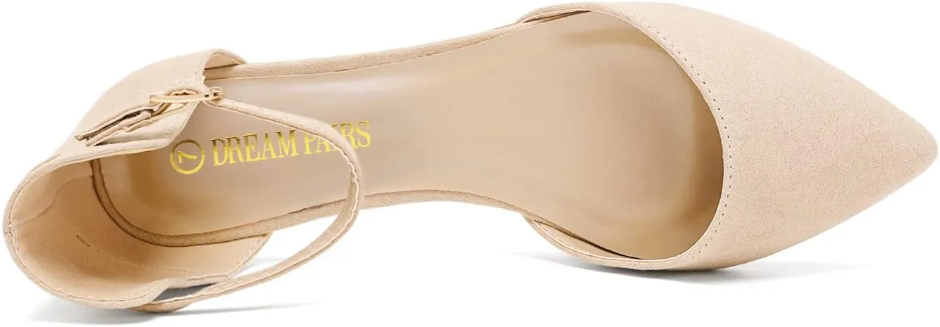 DREAM PAIRS Flapointed Women's Casual D'Orsay Pointed Plain Ballet Comfort Soft Slip On Flats Shoes