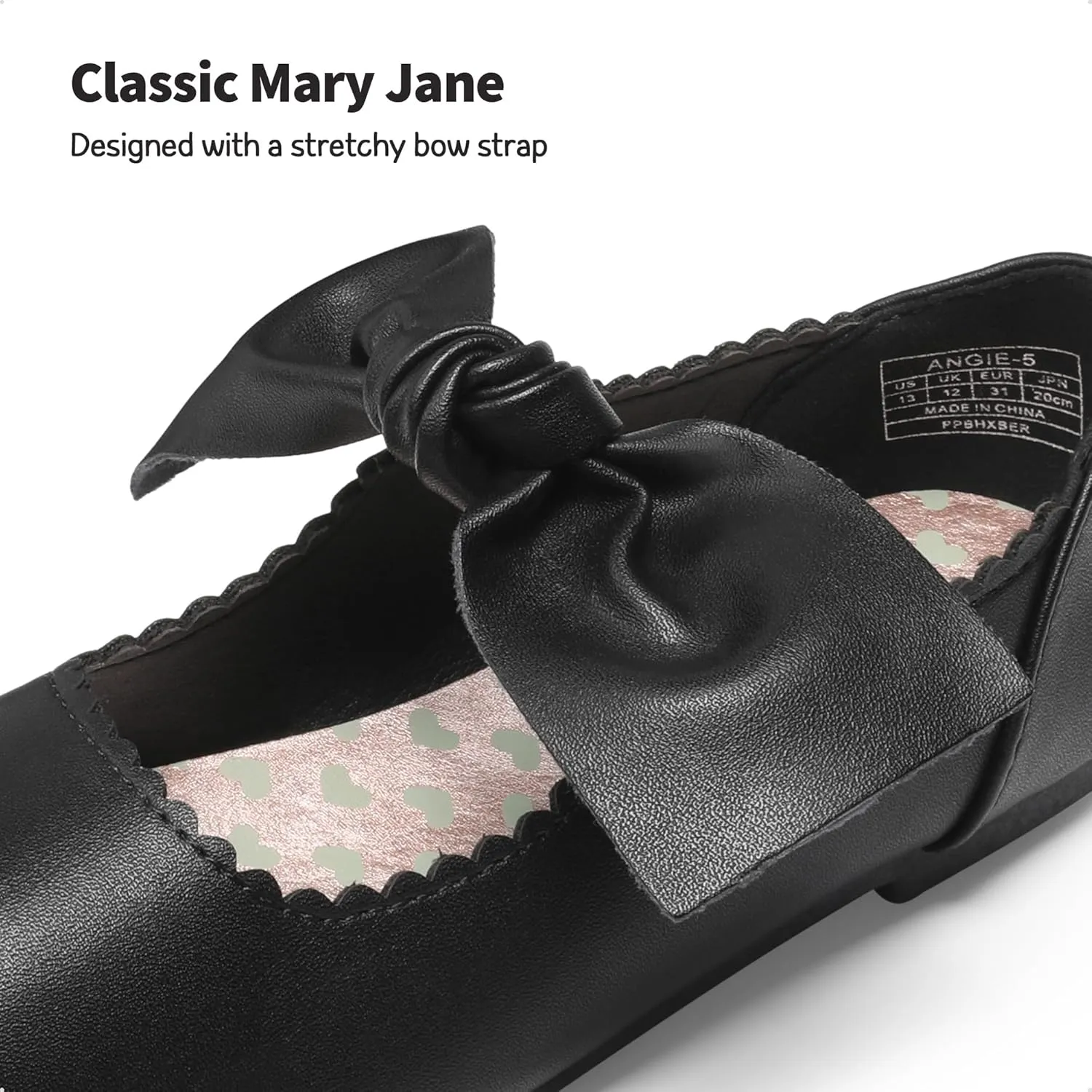 DREAM PAIRS Girls Ballerina Flats Mary Jane Front Bow Dress Shoes