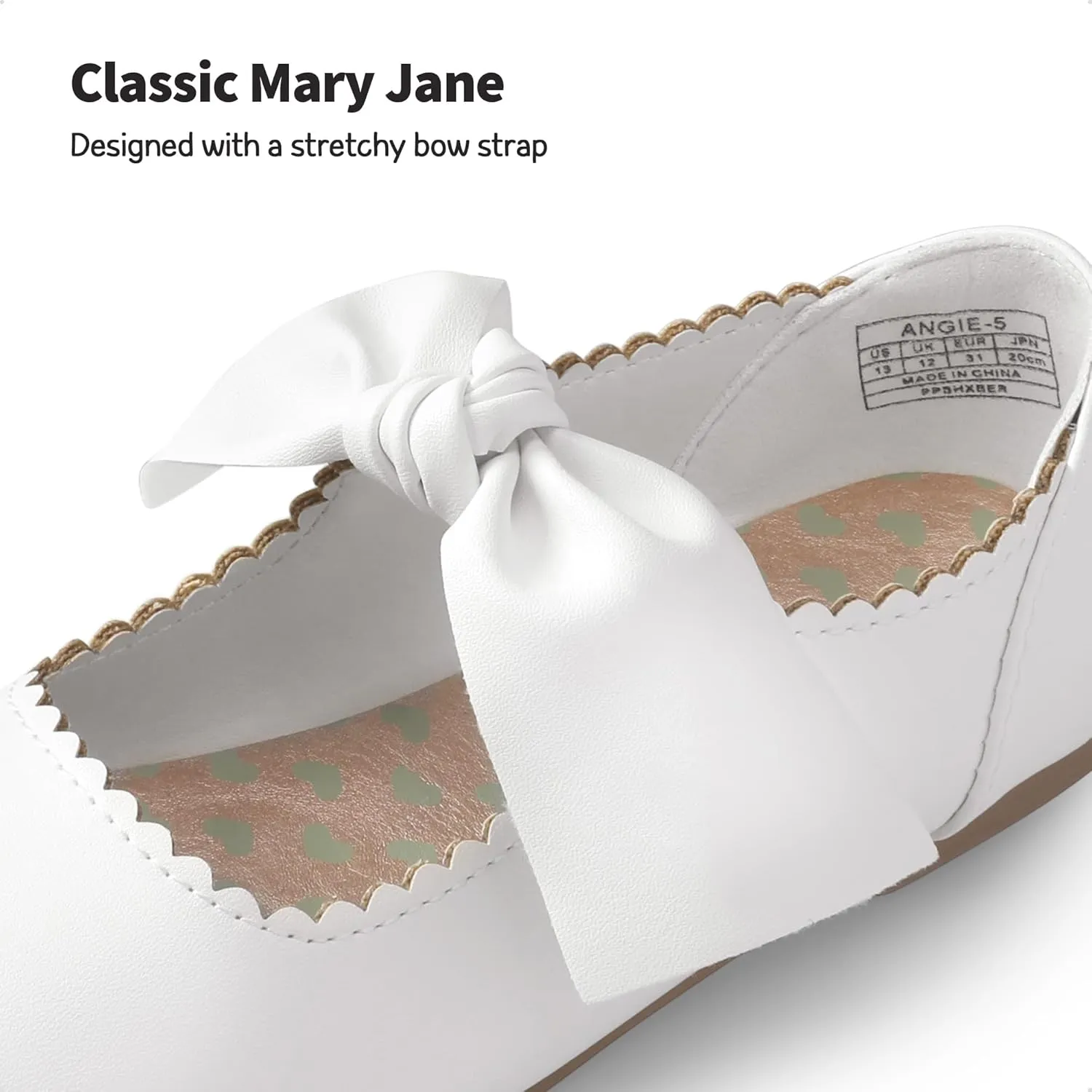 DREAM PAIRS Girls Ballerina Flats Mary Jane Front Bow Dress Shoes