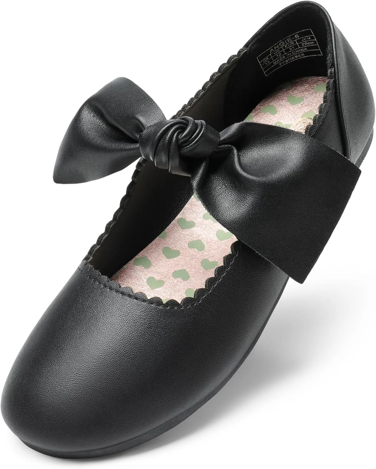 DREAM PAIRS Girls Ballerina Flats Mary Jane Front Bow Dress Shoes
