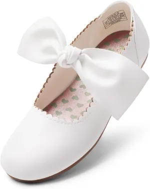 DREAM PAIRS Girls Ballerina Flats Mary Jane Front Bow Dress Shoes
