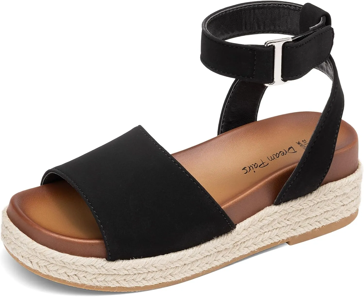 DREAM PAIRS Girls Platform Wedge Open Toe Espadrille Sandals with Buckle Ankle Strap for Little Kid/Big Kid