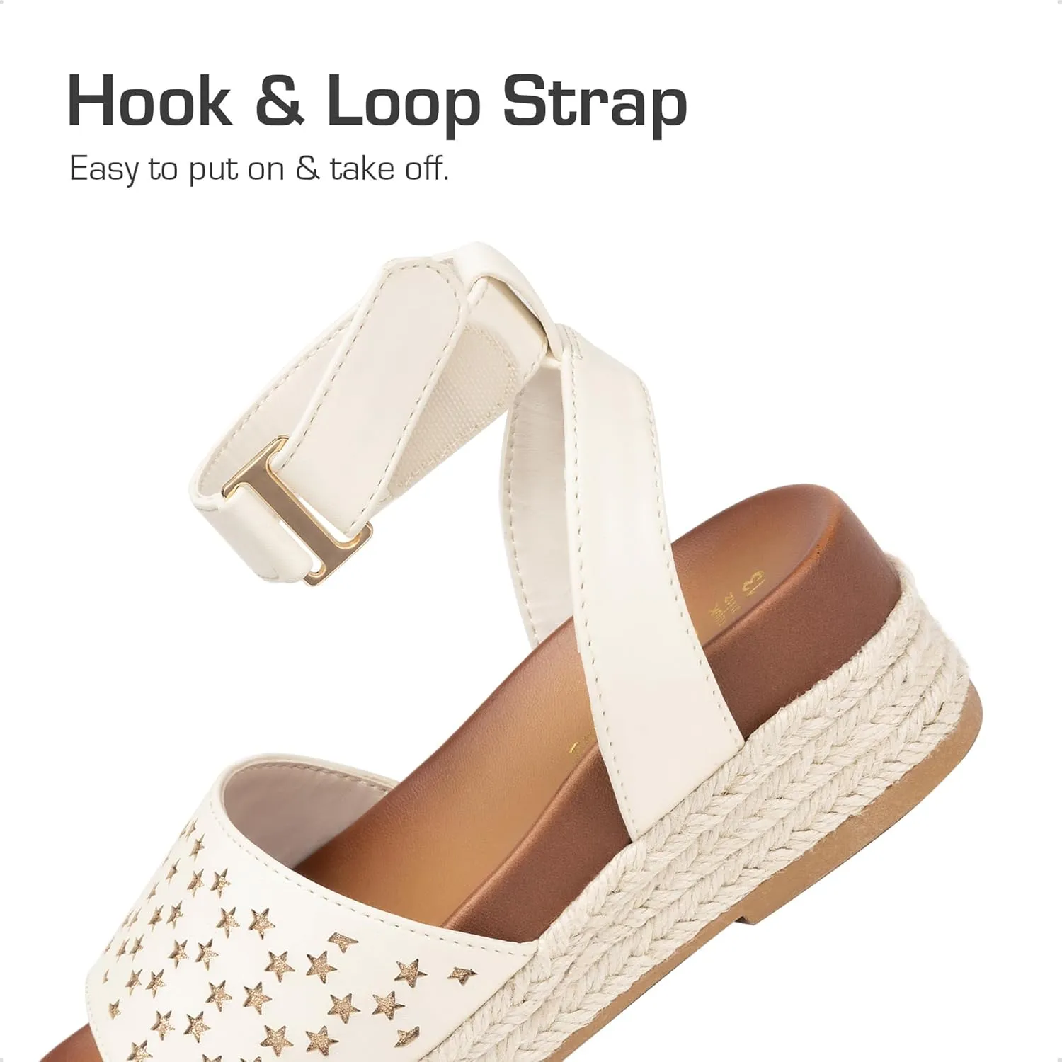 DREAM PAIRS Girls Platform Wedge Open Toe Espadrille Sandals with Buckle Ankle Strap for Little Kid/Big Kid
