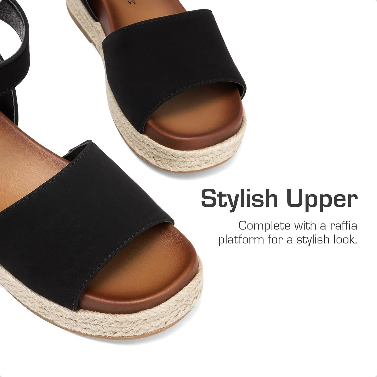 DREAM PAIRS Girls Platform Wedge Open Toe Espadrille Sandals with Buckle Ankle Strap for Little Kid/Big Kid