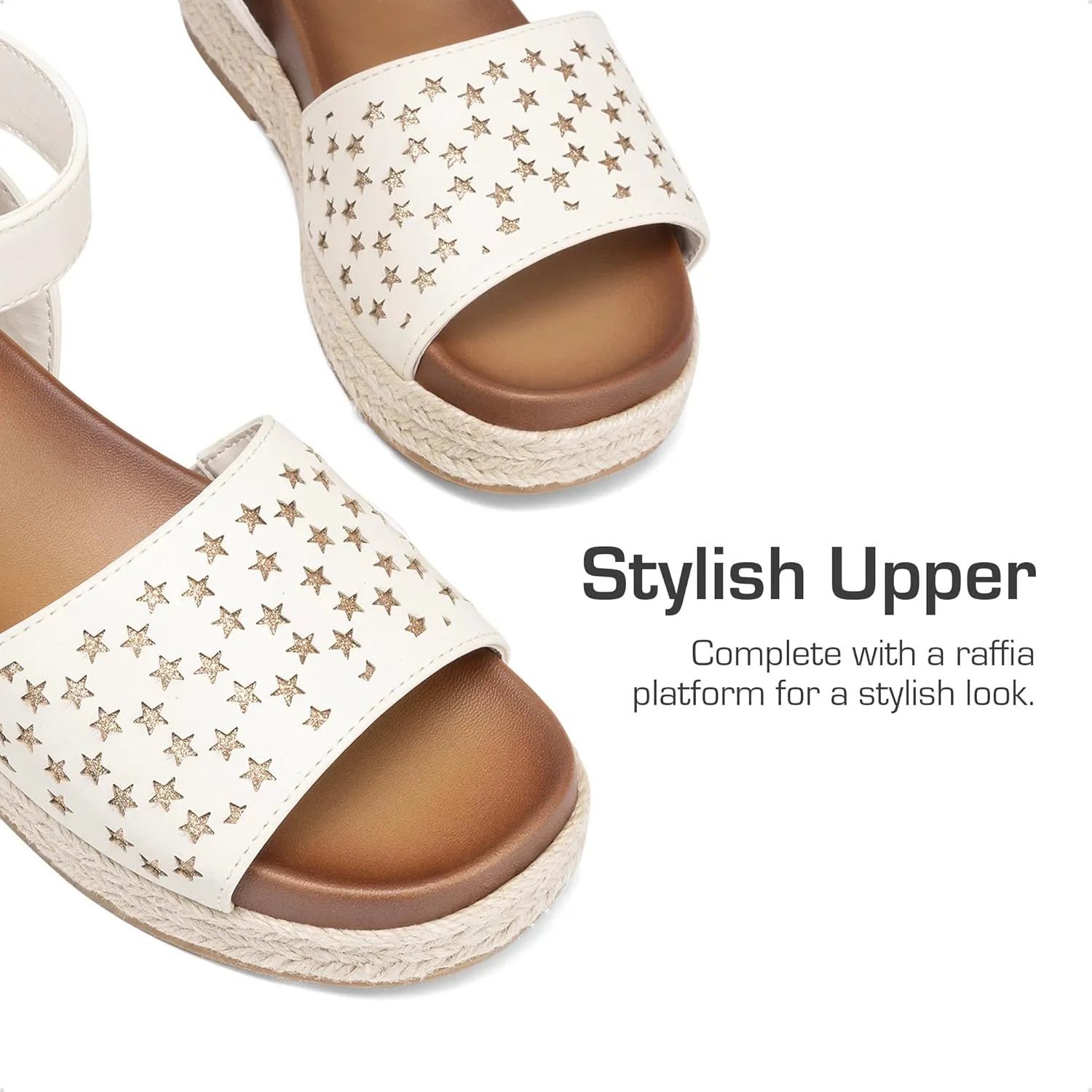 DREAM PAIRS Girls Platform Wedge Open Toe Espadrille Sandals with Buckle Ankle Strap for Little Kid/Big Kid