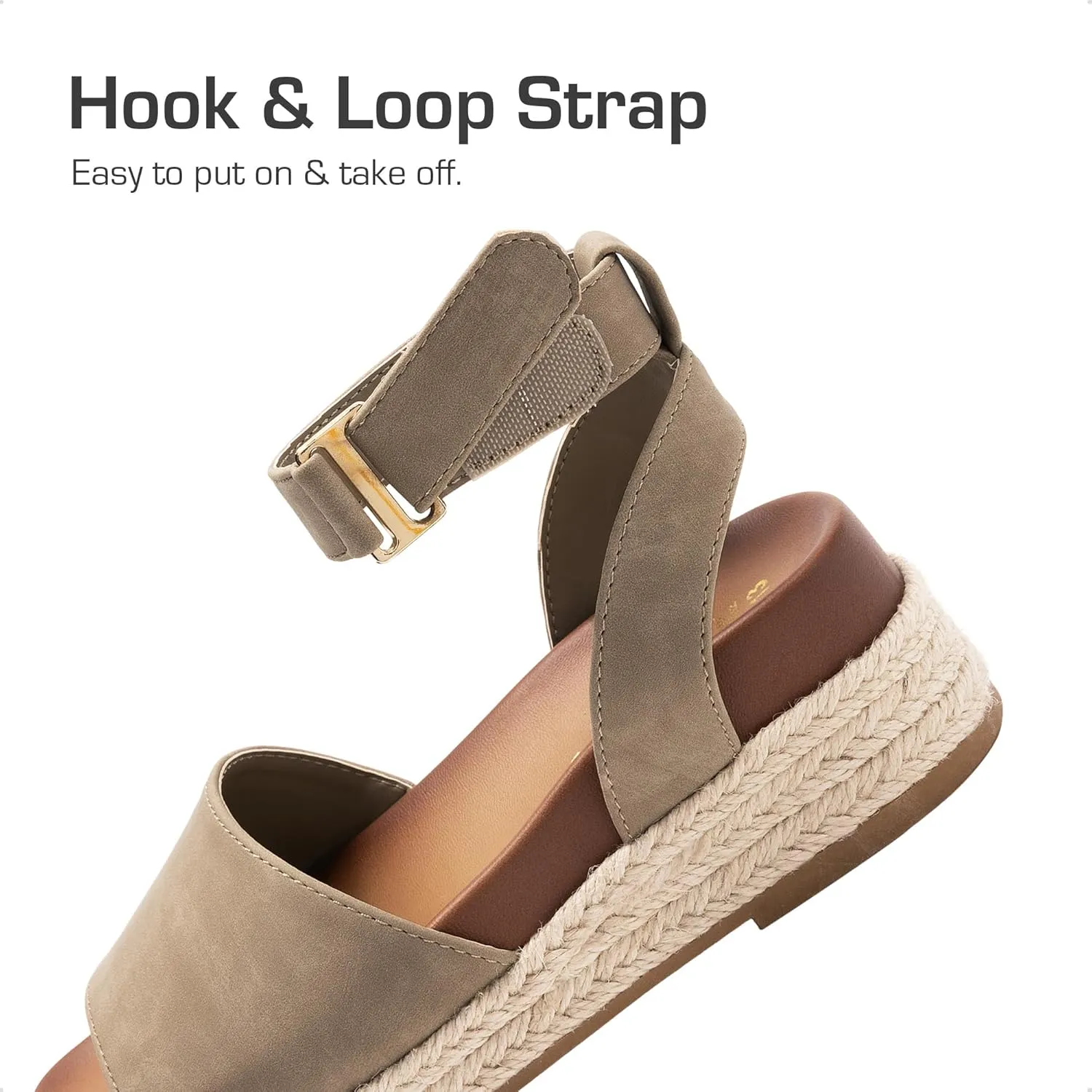 DREAM PAIRS Girls Platform Wedge Open Toe Espadrille Sandals with Buckle Ankle Strap for Little Kid/Big Kid