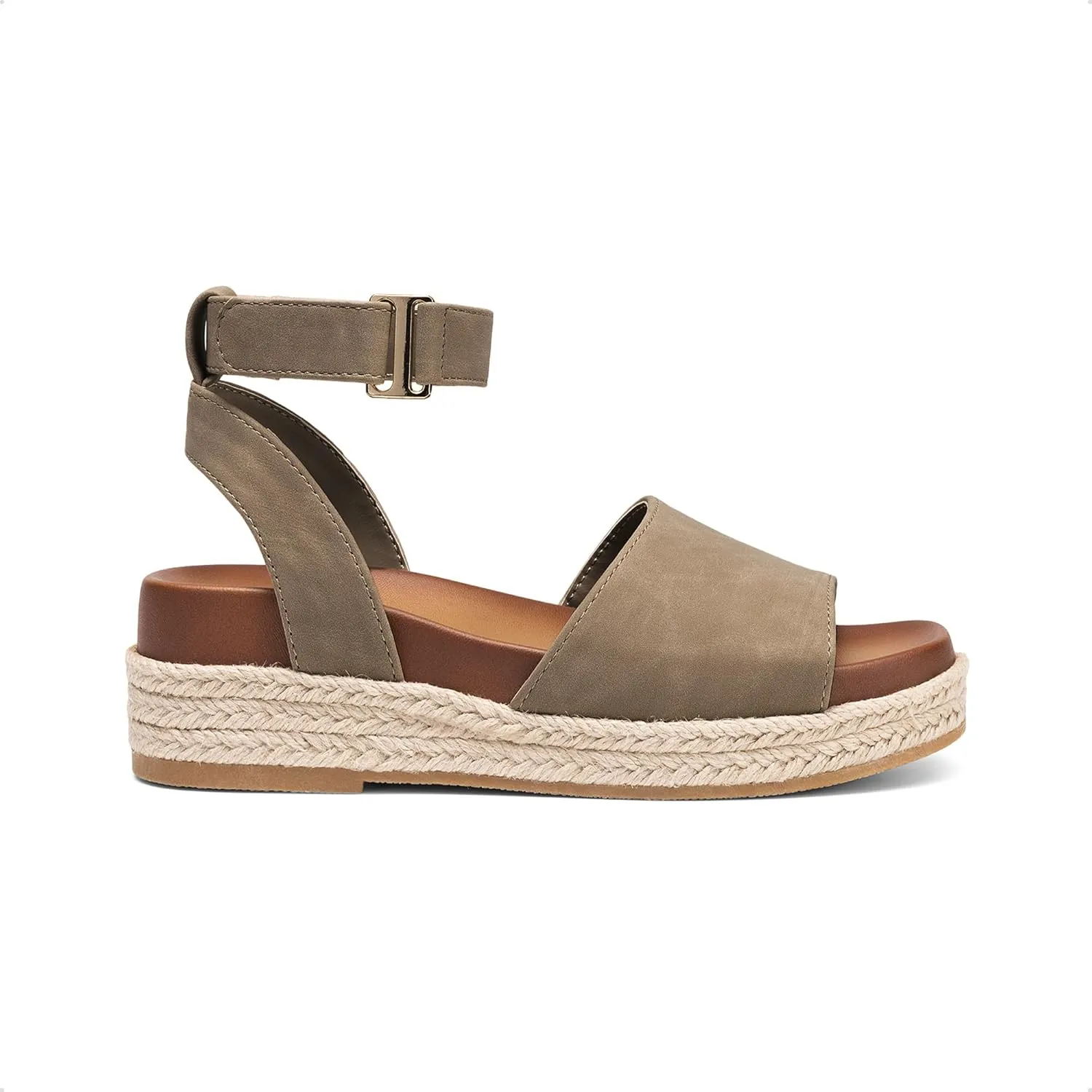 DREAM PAIRS Girls Platform Wedge Open Toe Espadrille Sandals with Buckle Ankle Strap for Little Kid/Big Kid