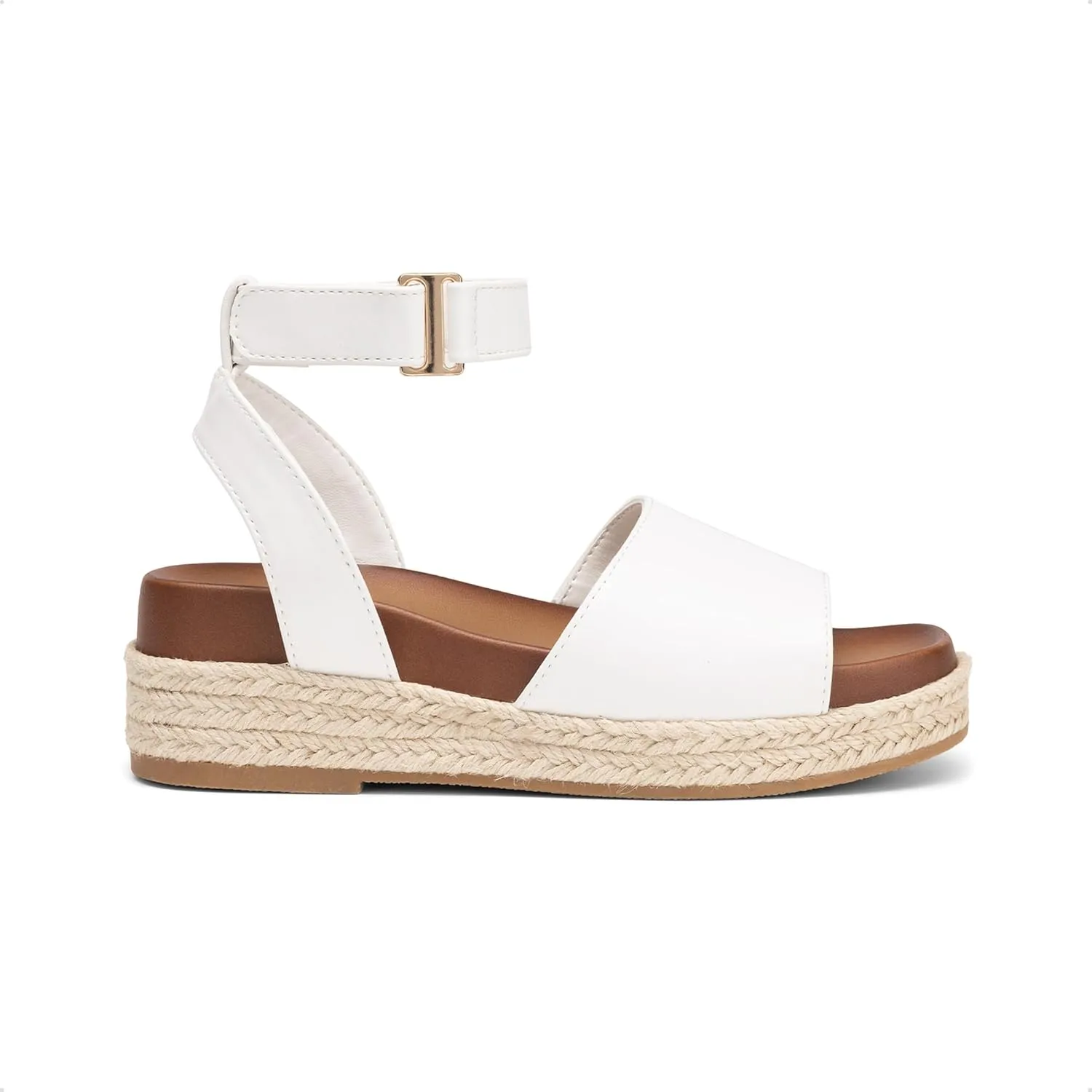 DREAM PAIRS Girls Platform Wedge Open Toe Espadrille Sandals with Buckle Ankle Strap for Little Kid/Big Kid