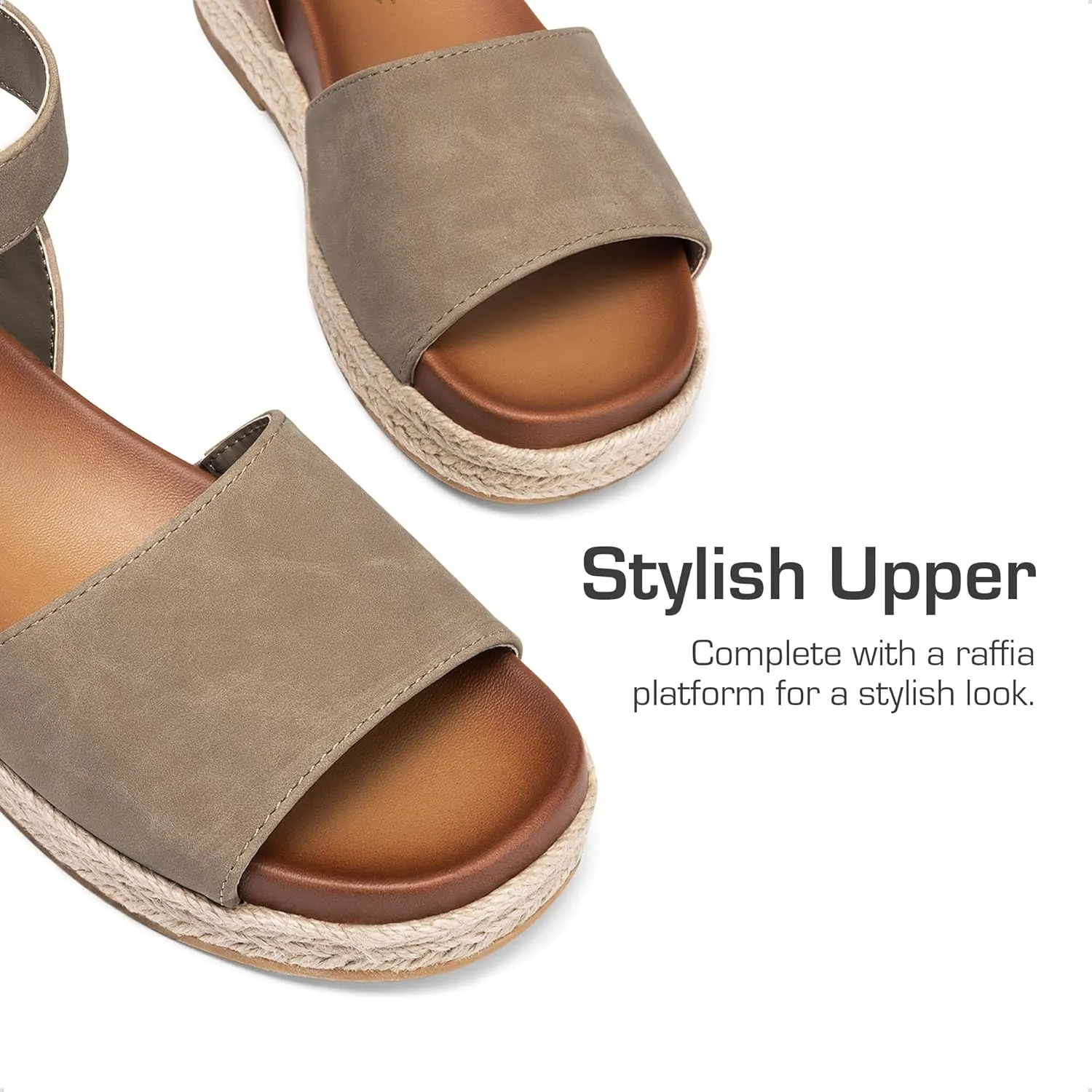 DREAM PAIRS Girls Platform Wedge Open Toe Espadrille Sandals with Buckle Ankle Strap for Little Kid/Big Kid