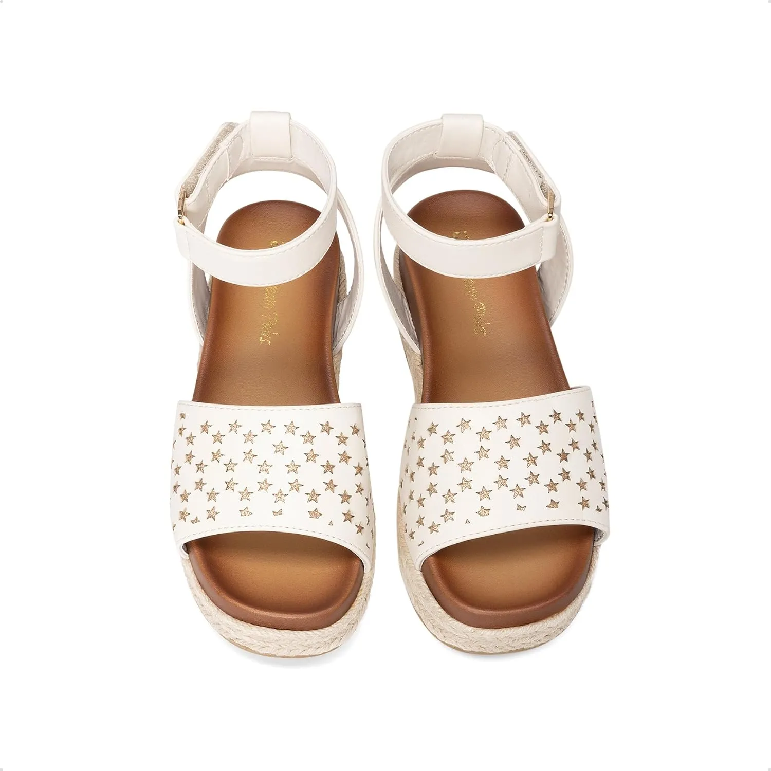 DREAM PAIRS Girls Platform Wedge Open Toe Espadrille Sandals with Buckle Ankle Strap for Little Kid/Big Kid