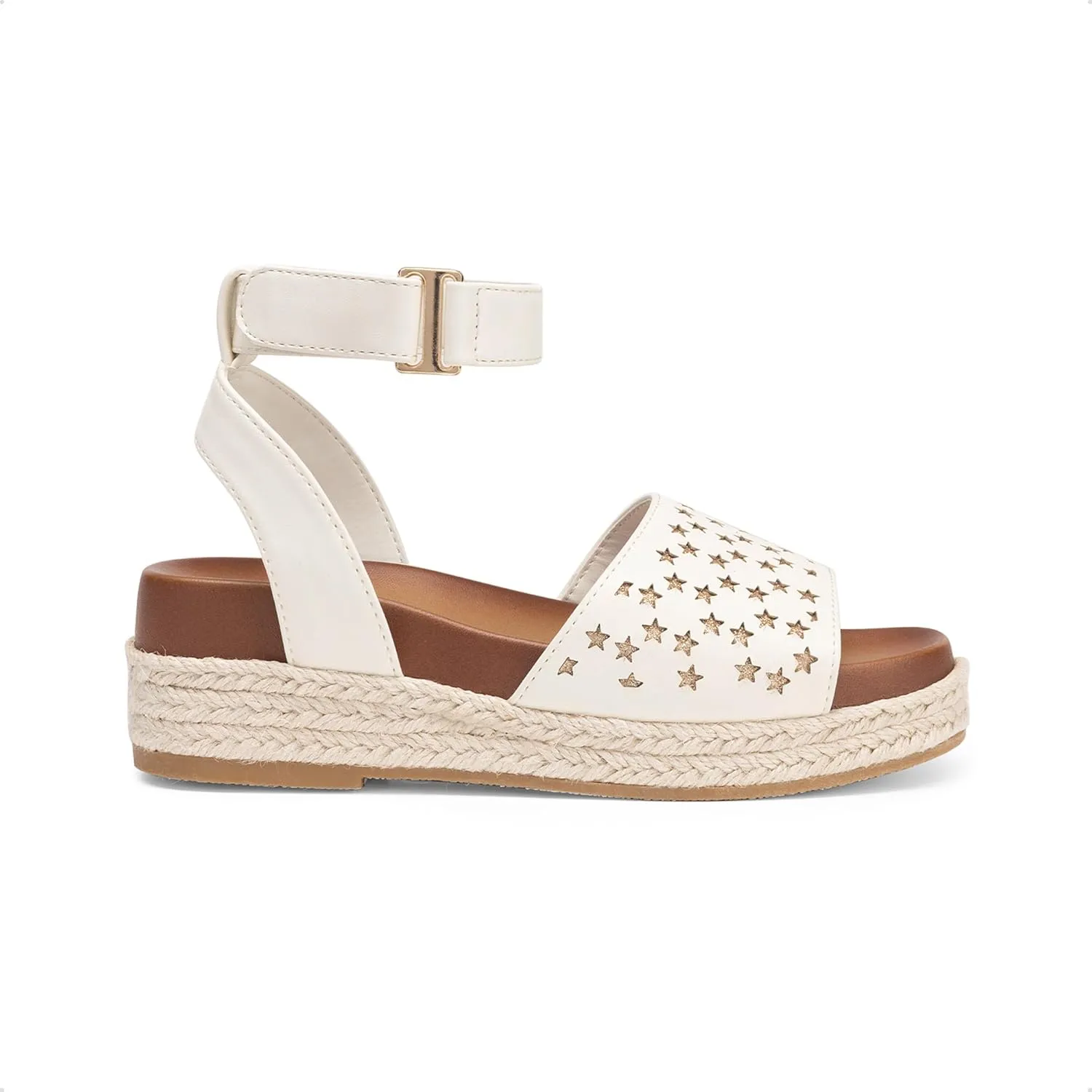 DREAM PAIRS Girls Platform Wedge Open Toe Espadrille Sandals with Buckle Ankle Strap for Little Kid/Big Kid