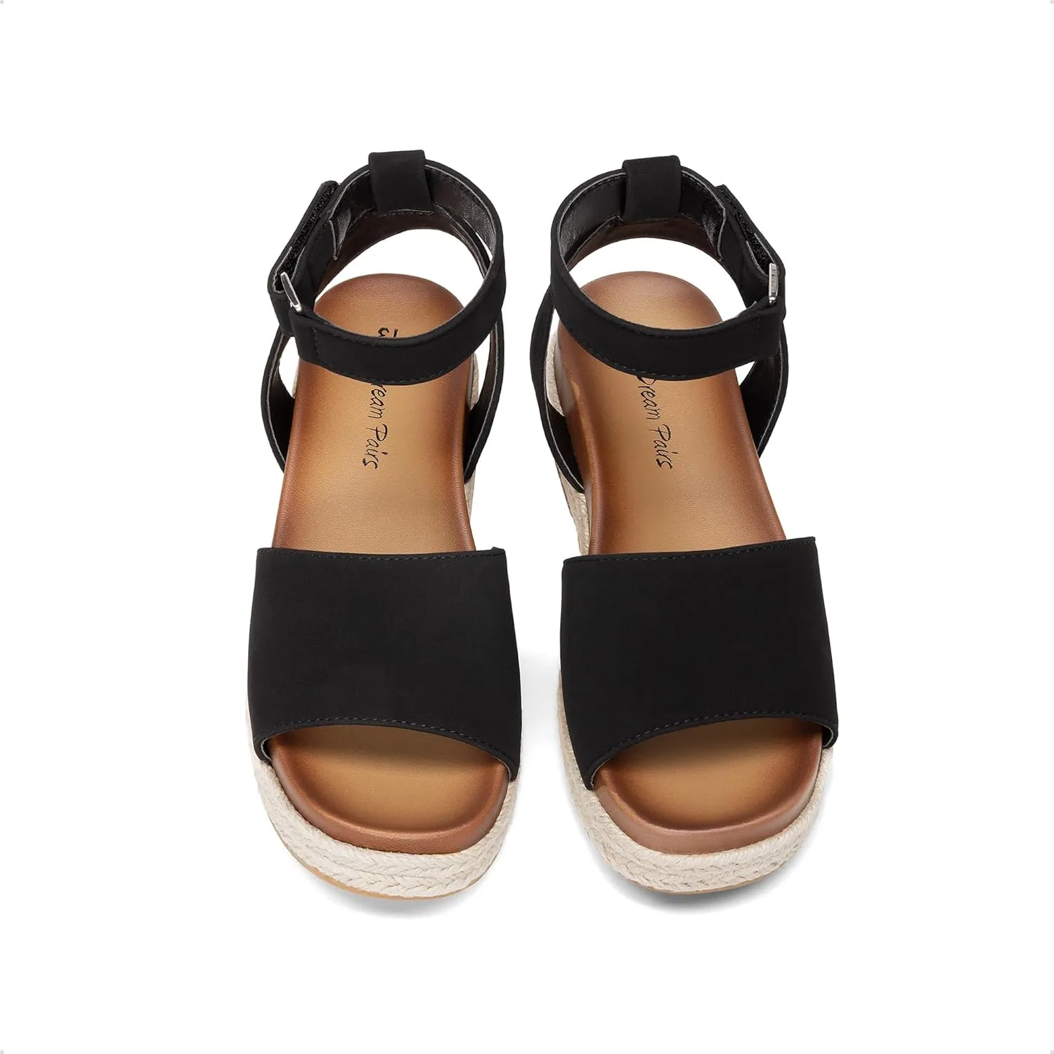 DREAM PAIRS Girls Platform Wedge Open Toe Espadrille Sandals with Buckle Ankle Strap for Little Kid/Big Kid
