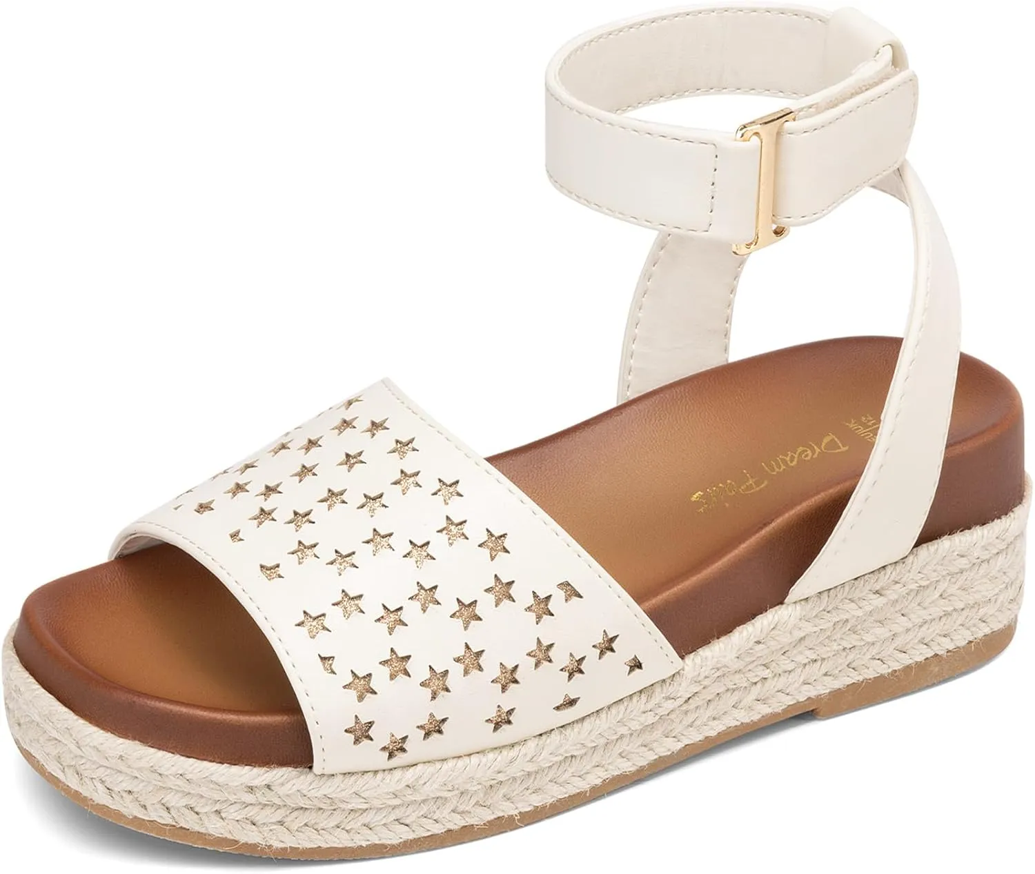 DREAM PAIRS Girls Platform Wedge Open Toe Espadrille Sandals with Buckle Ankle Strap for Little Kid/Big Kid