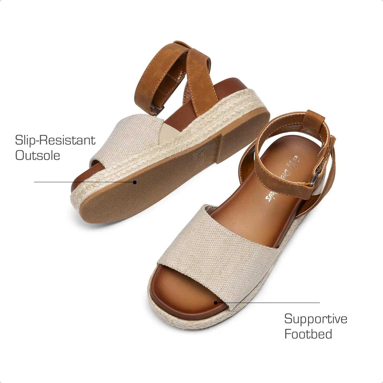 DREAM PAIRS Girls Platform Wedge Open Toe Espadrille Sandals with Buckle Ankle Strap for Little Kid/Big Kid