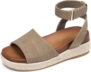 DREAM PAIRS Girls Platform Wedge Open Toe Espadrille Sandals with Buckle Ankle Strap for Little Kid/Big Kid