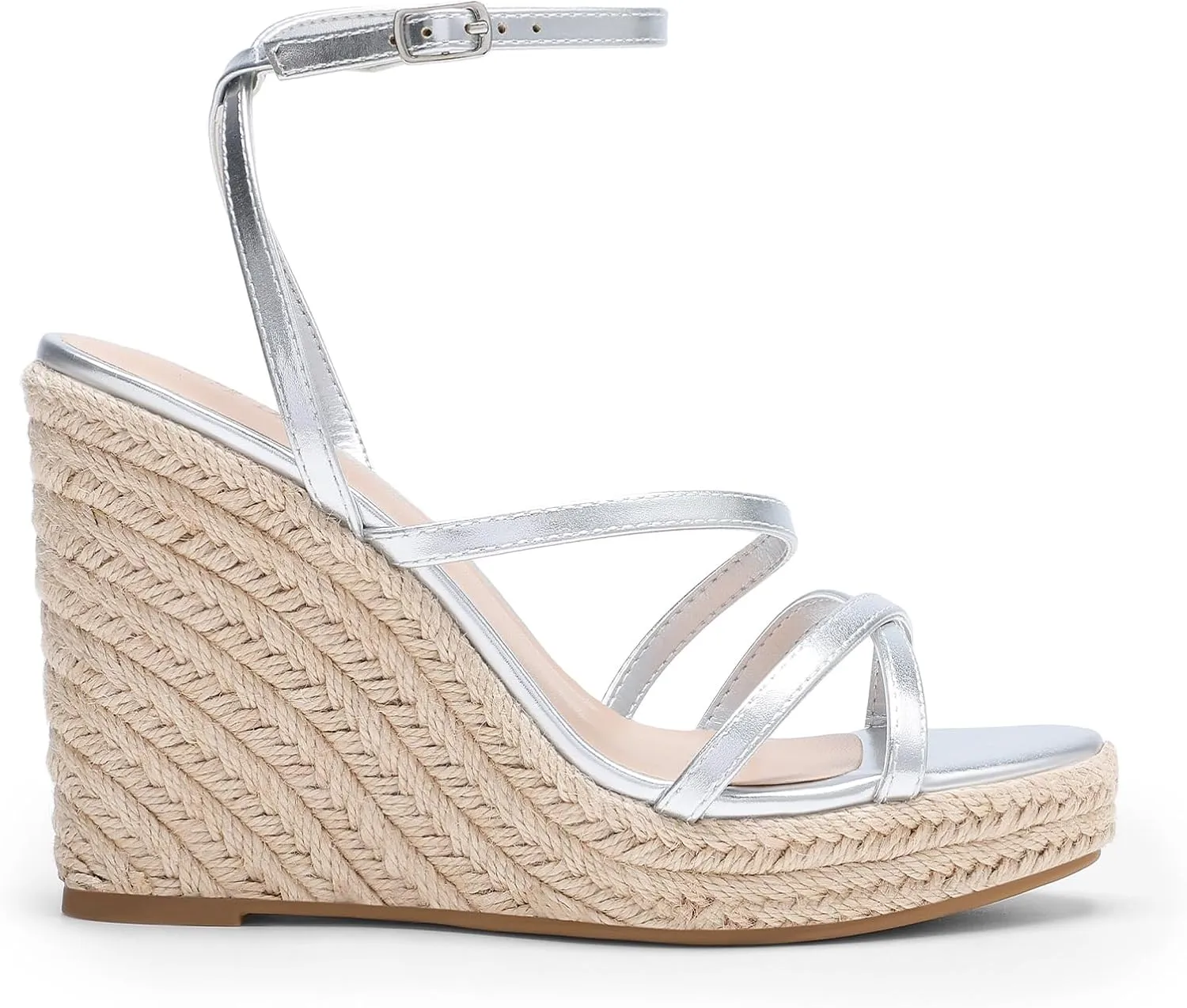 DREAM PAIRS Strappy Espadrille Platform Wedge Sandals for Women Dressy Summer, Comfortable Open Toe Sandals with Cushioned Insole and Ankle Strap Buckle