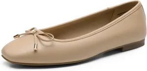DREAM PAIRS Women's Flats Square Toe Ballet Flats Comfortable Casual Ballerina Flat Dress Shoes with Bow Suitable for Dressy Business Casual Work Office