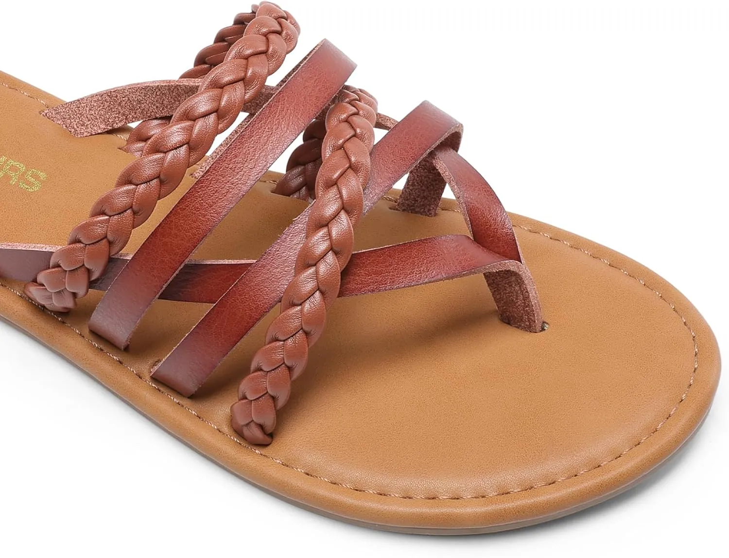 DREAM PAIRS Women's Flip Flops Round Toe Multi Strap lightweight Summer Beach Flat Casual Thong Sandals