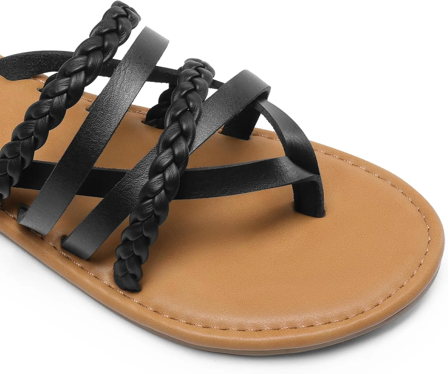DREAM PAIRS Women's Flip Flops Round Toe Multi Strap lightweight Summer Beach Flat Casual Thong Sandals
