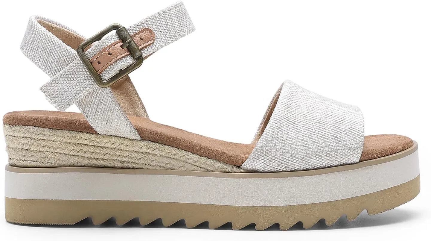 DREAM PAIRS Women's Open Toe Buckle Ankle Strap Espadrille Platform Wedge Sandals