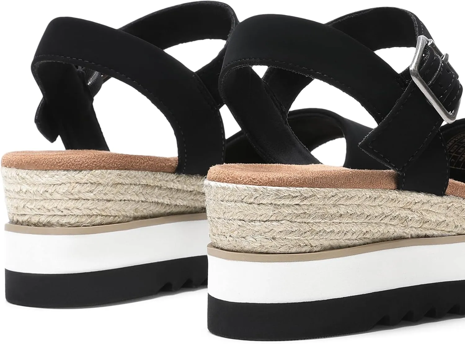 DREAM PAIRS Women's Open Toe Buckle Ankle Strap Espadrille Platform Wedge Sandals