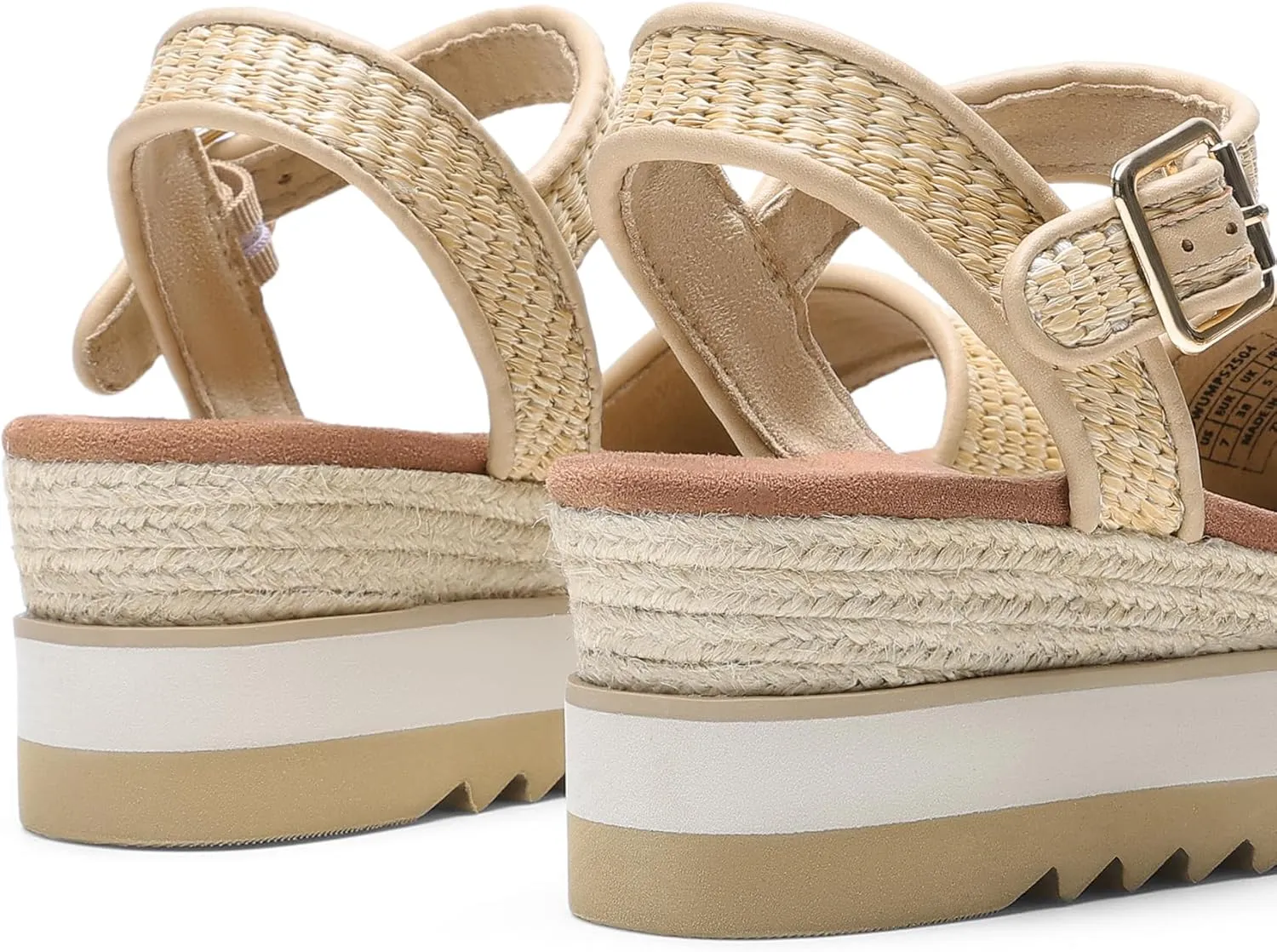 DREAM PAIRS Women's Open Toe Buckle Ankle Strap Espadrille Platform Wedge Sandals