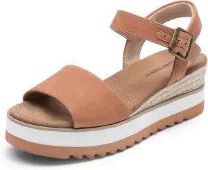 DREAM PAIRS Women's Open Toe Buckle Ankle Strap Espadrille Platform Wedge Sandals