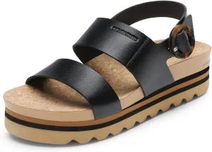 DREAM PAIRS Women's Orthopedic Arch Support Platform Sandals Comfortable Cork Sole Low Wedges Sandals Flatform Summer Dress Shoes Cute Buckle Wedges for Beach