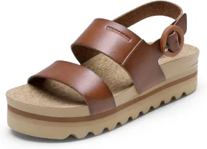 DREAM PAIRS Women's Orthopedic Arch Support Platform Sandals Comfortable Cork Sole Low Wedges Sandals Flatform Summer Dress Shoes Cute Buckle Wedges for Beach