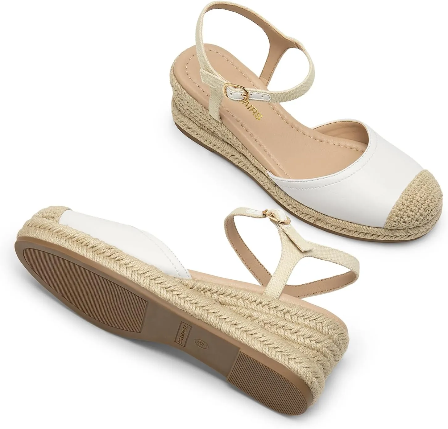 DREAM PAIRS Women's Wedge Sandals, Closed Toe Espadrilles Platform Wedge Heels with Adjustable Ankle Straps and Comfortable Cushion Insoles