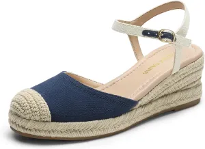 DREAM PAIRS Women's Wedge Sandals, Closed Toe Espadrilles Platform Wedge Heels with Adjustable Ankle Straps and Comfortable Cushion Insoles