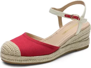 DREAM PAIRS Women's Wedge Sandals, Closed Toe Espadrilles Platform Wedge Heels with Adjustable Ankle Straps and Comfortable Cushion Insoles