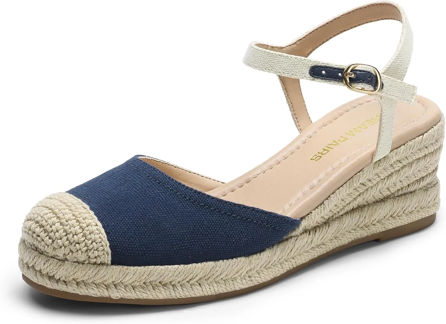 DREAM PAIRS Women's Wedge Sandals, Closed Toe Espadrilles Platform Wedge Heels with Adjustable Ankle Straps and Comfortable Cushion Insoles