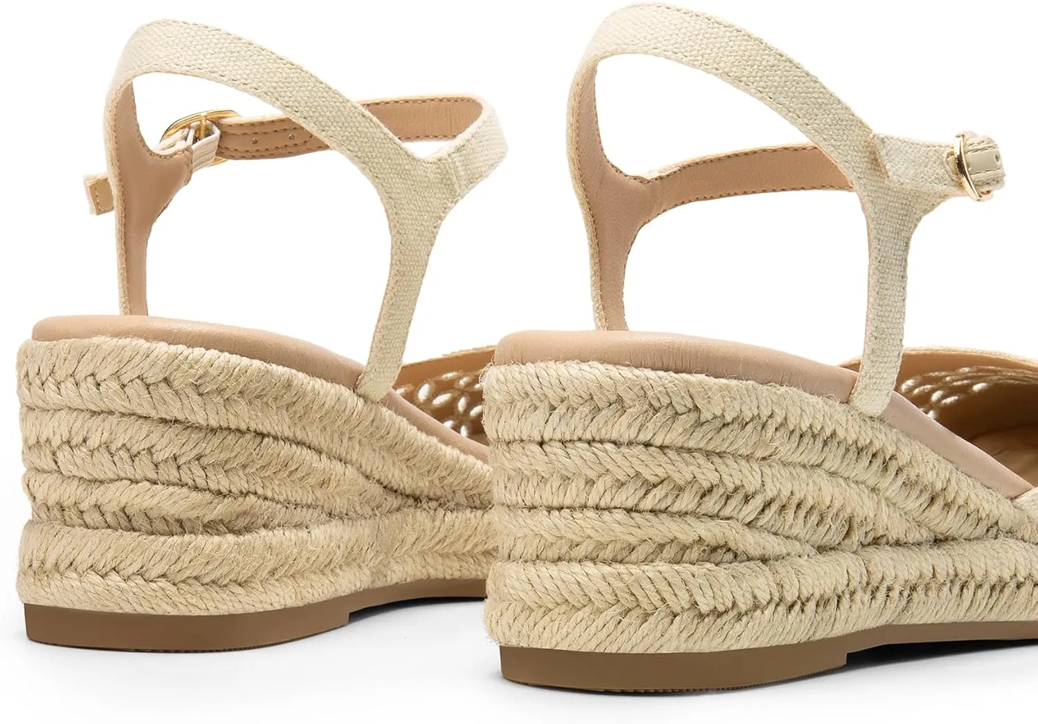 DREAM PAIRS Women's Wedge Sandals, Closed Toe Espadrilles Platform Wedge Heels with Adjustable Ankle Straps and Comfortable Cushion Insoles