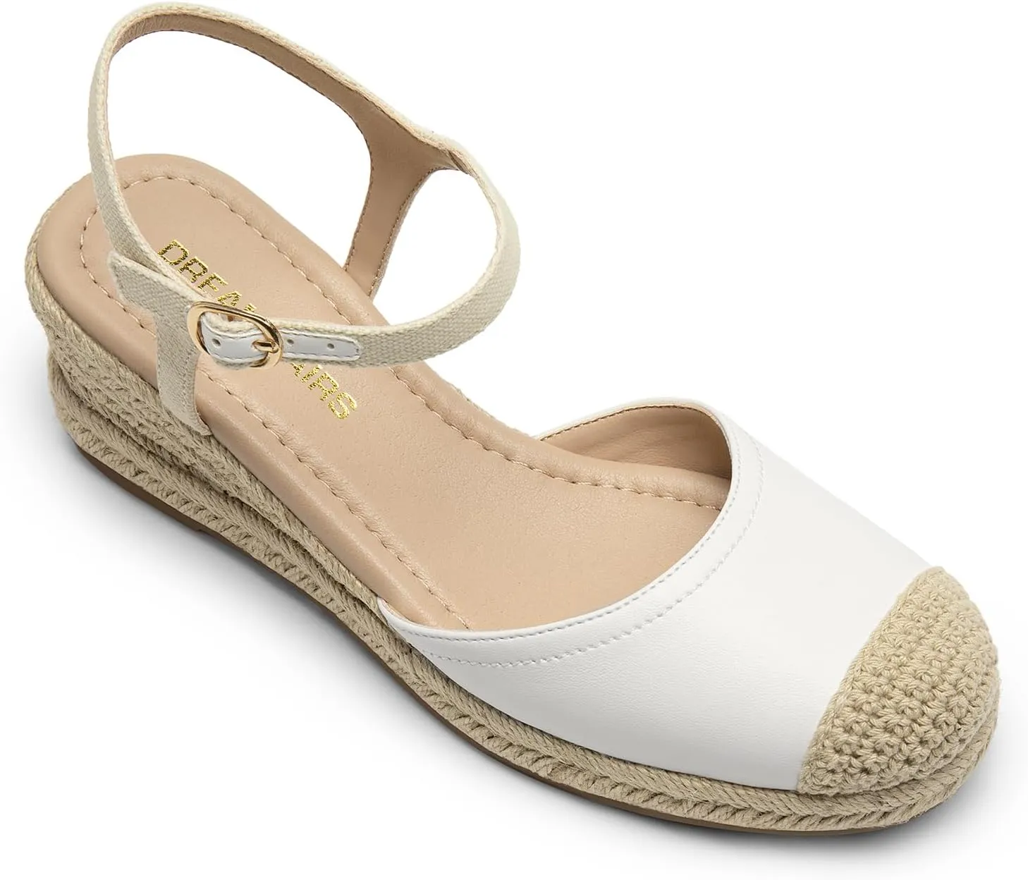 DREAM PAIRS Women's Wedge Sandals, Closed Toe Espadrilles Platform Wedge Heels with Adjustable Ankle Straps and Comfortable Cushion Insoles