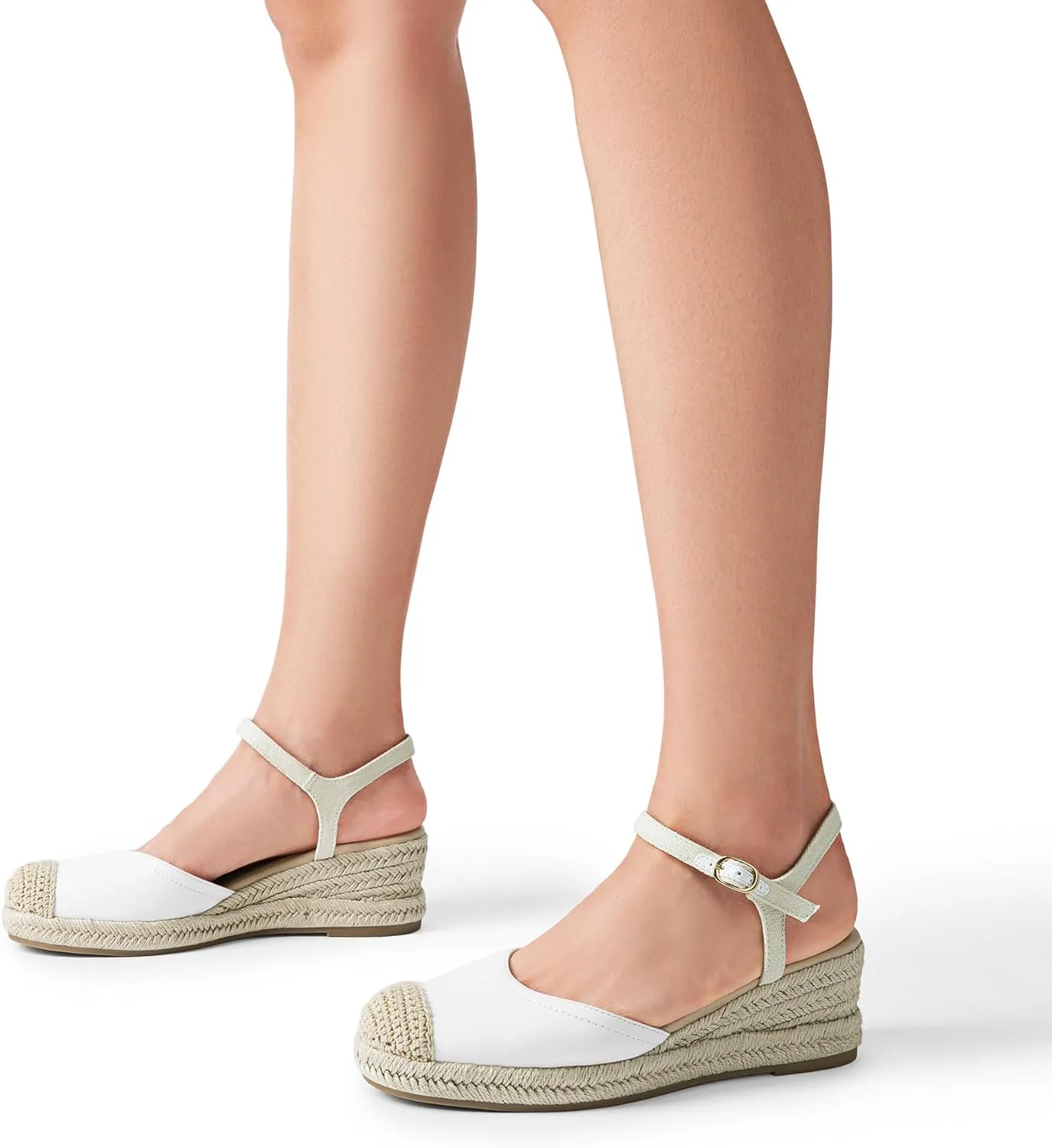DREAM PAIRS Women's Wedge Sandals, Closed Toe Espadrilles Platform Wedge Heels with Adjustable Ankle Straps and Comfortable Cushion Insoles