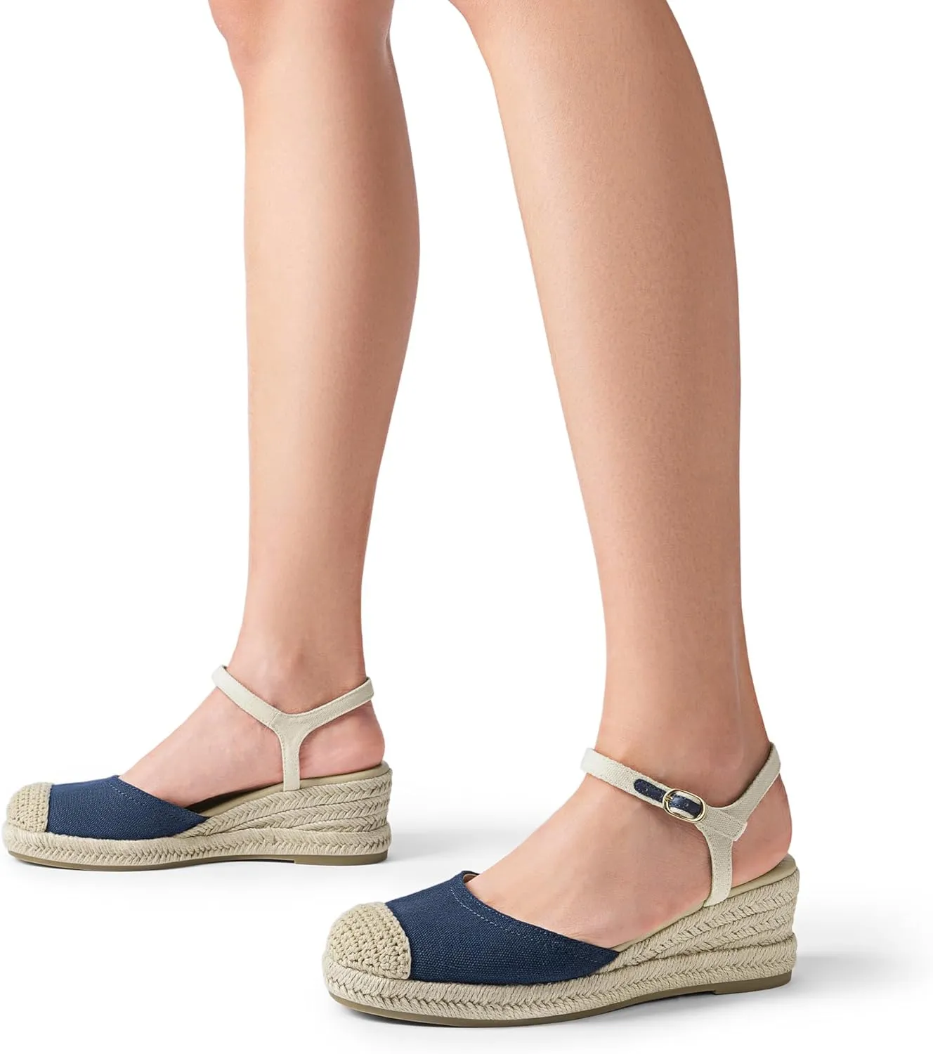 DREAM PAIRS Women's Wedge Sandals, Closed Toe Espadrilles Platform Wedge Heels with Adjustable Ankle Straps and Comfortable Cushion Insoles