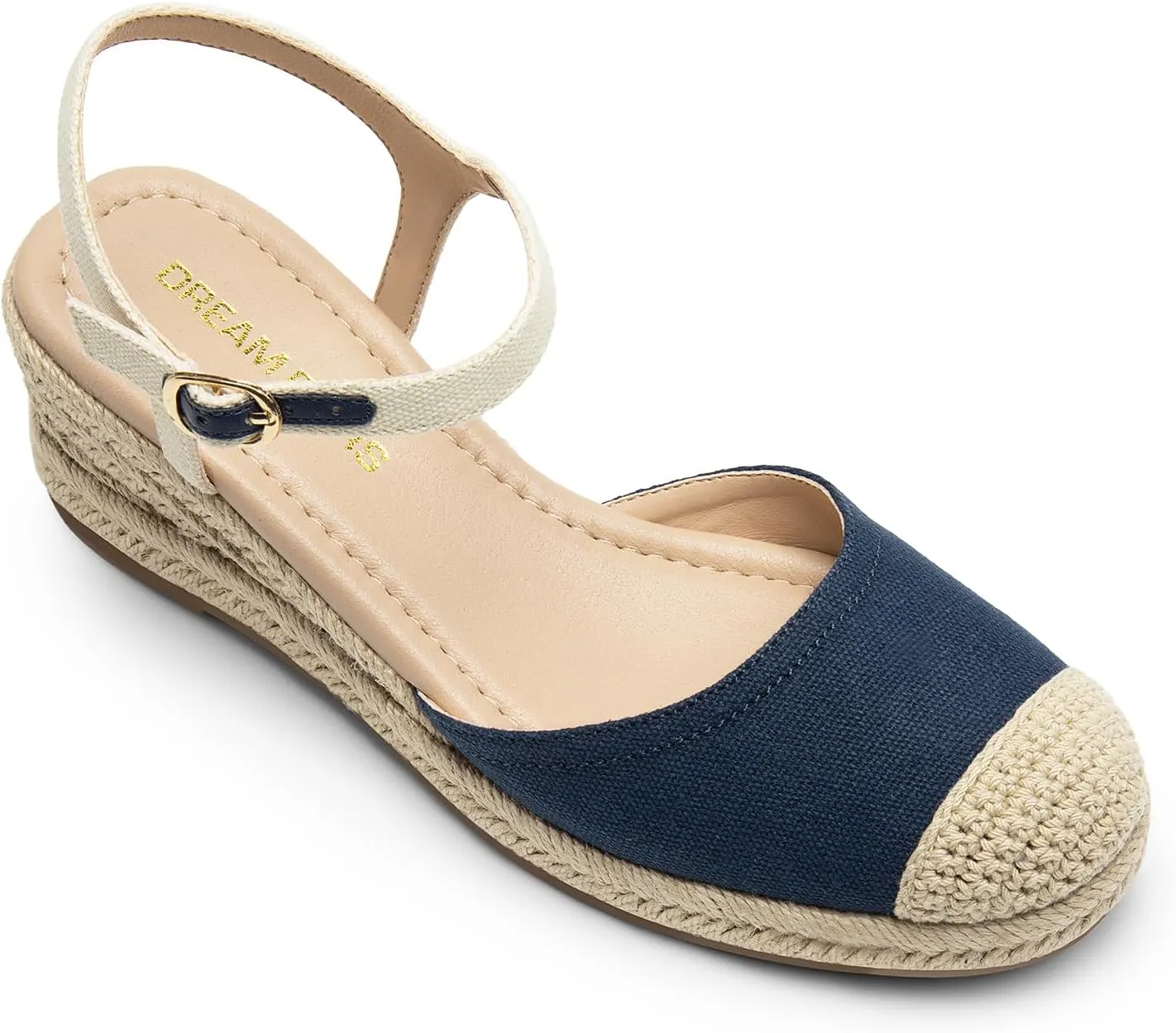 DREAM PAIRS Women's Wedge Sandals, Closed Toe Espadrilles Platform Wedge Heels with Adjustable Ankle Straps and Comfortable Cushion Insoles