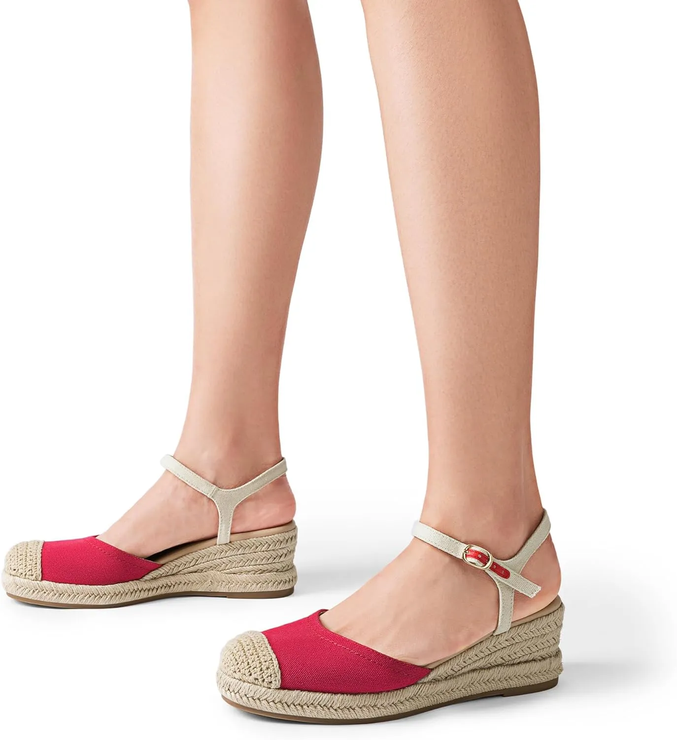 DREAM PAIRS Women's Wedge Sandals, Closed Toe Espadrilles Platform Wedge Heels with Adjustable Ankle Straps and Comfortable Cushion Insoles