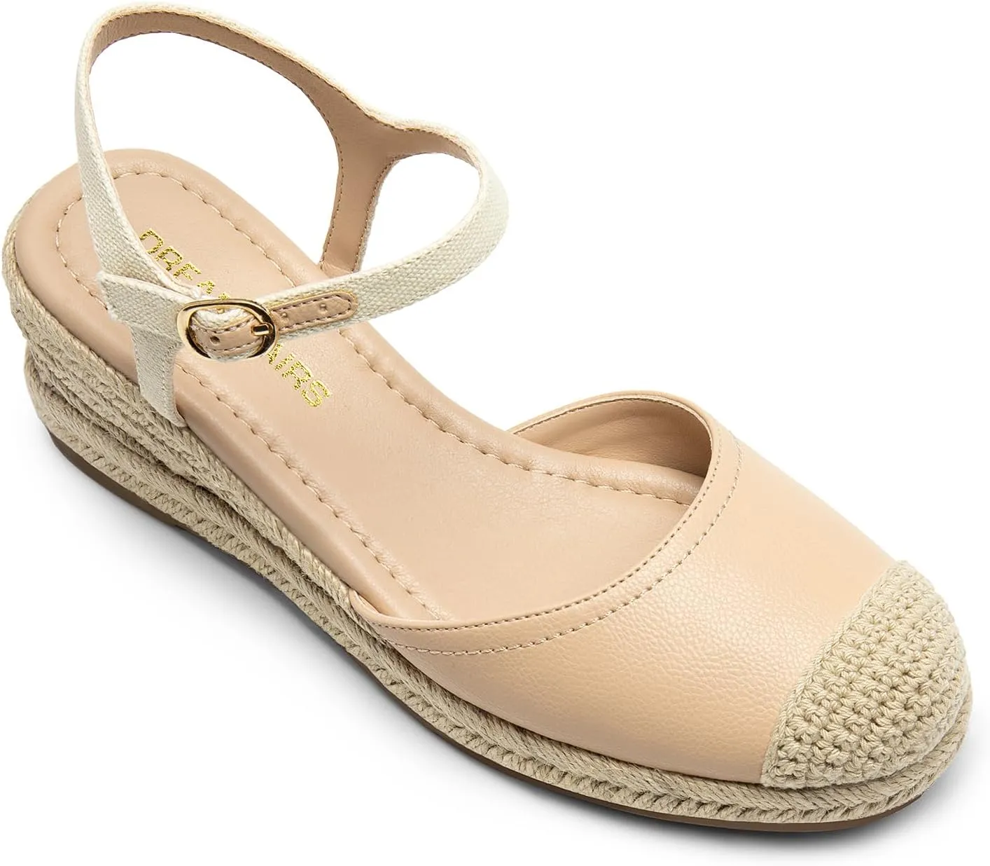 DREAM PAIRS Women's Wedge Sandals, Closed Toe Espadrilles Platform Wedge Heels with Adjustable Ankle Straps and Comfortable Cushion Insoles