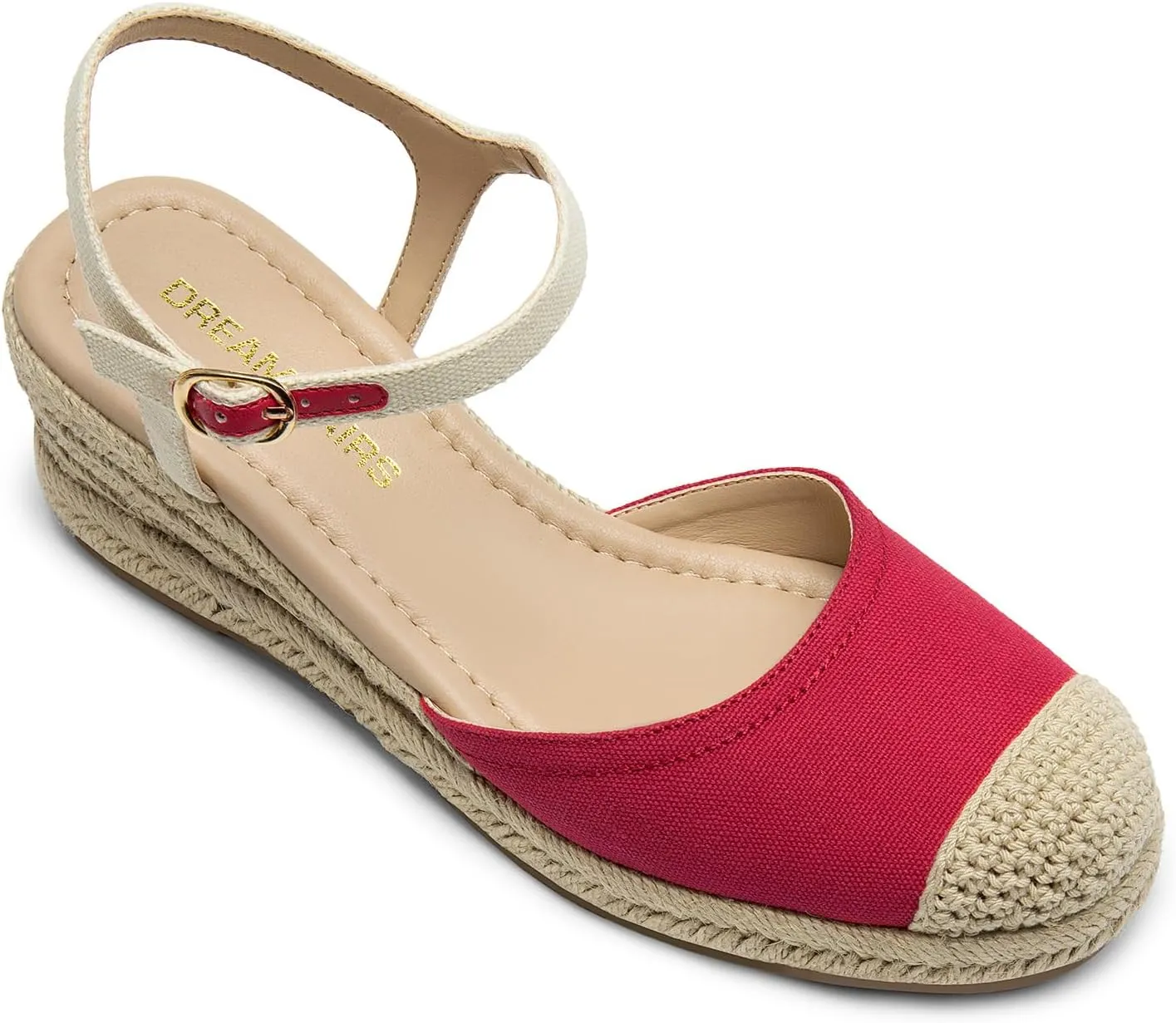 DREAM PAIRS Women's Wedge Sandals, Closed Toe Espadrilles Platform Wedge Heels with Adjustable Ankle Straps and Comfortable Cushion Insoles