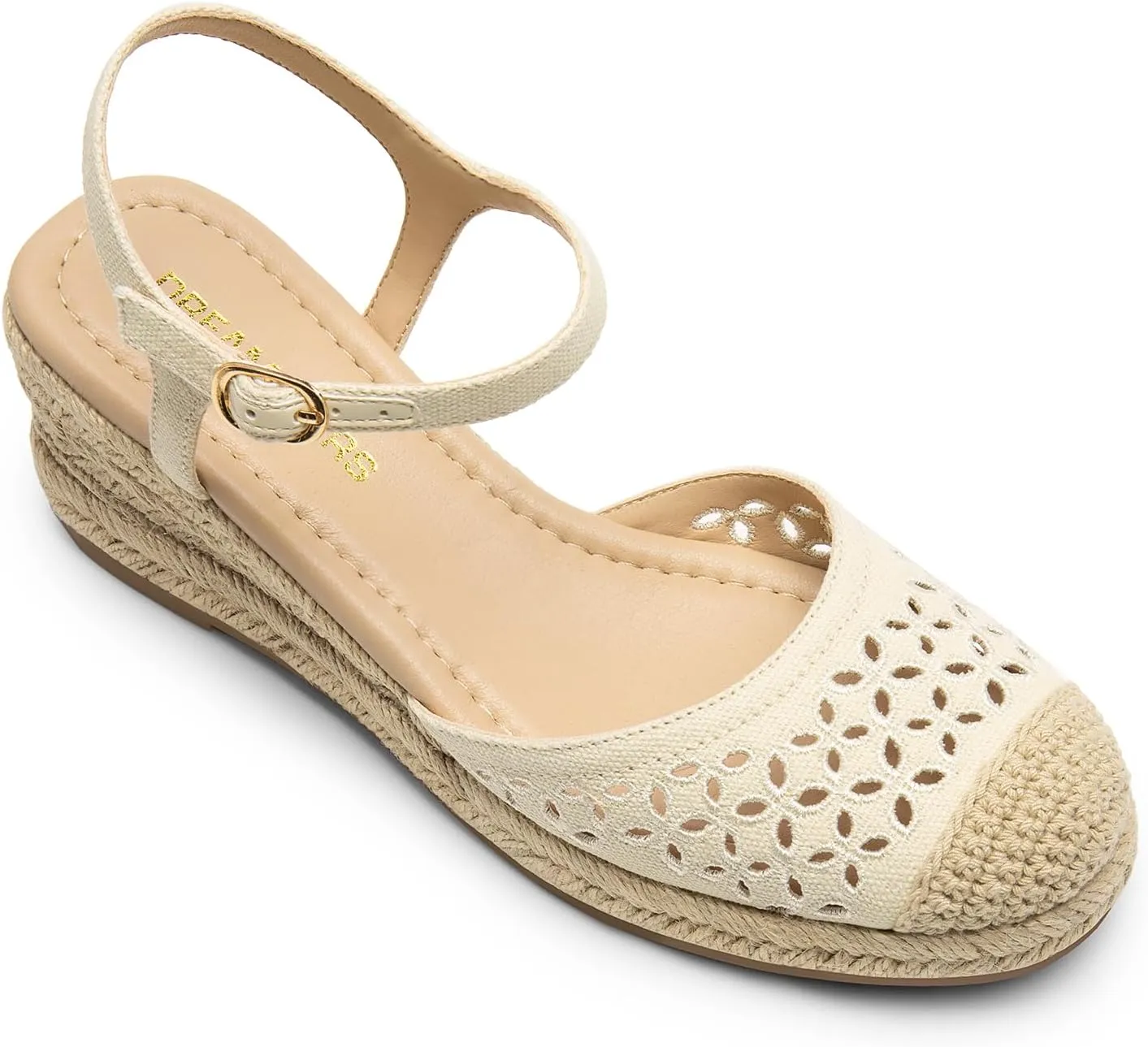 DREAM PAIRS Women's Wedge Sandals, Closed Toe Espadrilles Platform Wedge Heels with Adjustable Ankle Straps and Comfortable Cushion Insoles