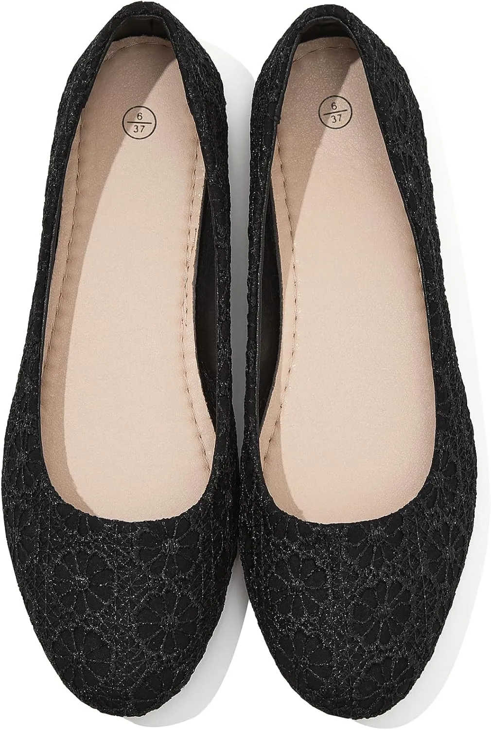 Dress Shoes for Women Round Toe Flats Shoes Lace Ballet Flats Dressy Comfortable Foldable Flats Low Heel