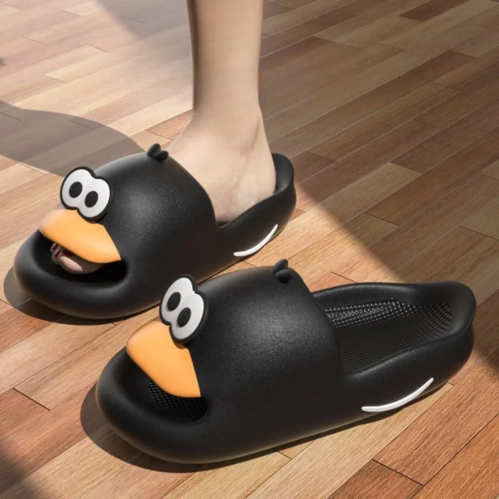 Duck Bathroom Slippers - Cartoon Female Indoor Home Non-slip Soft Bottom Cute Thick Bottom Step on Shit Slippers