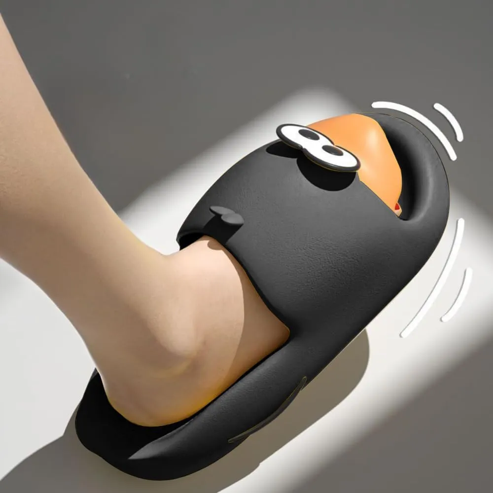 Duck Bathroom Slippers - Cartoon Female Indoor Home Non-slip Soft Bottom Cute Thick Bottom Step on Shit Slippers